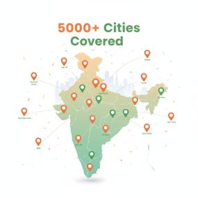 5000+ cities coverage across India